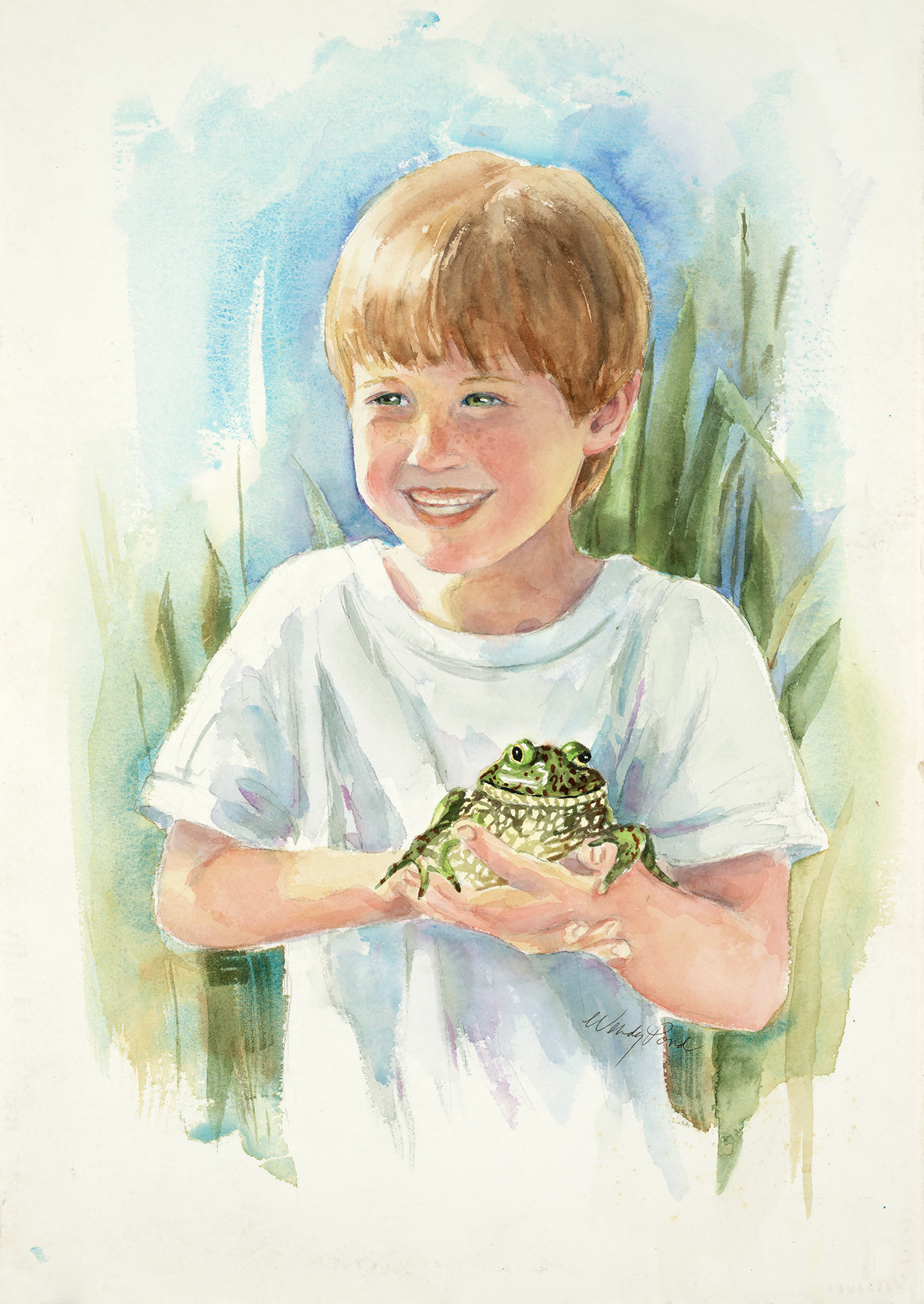 Boy watercolor portrait