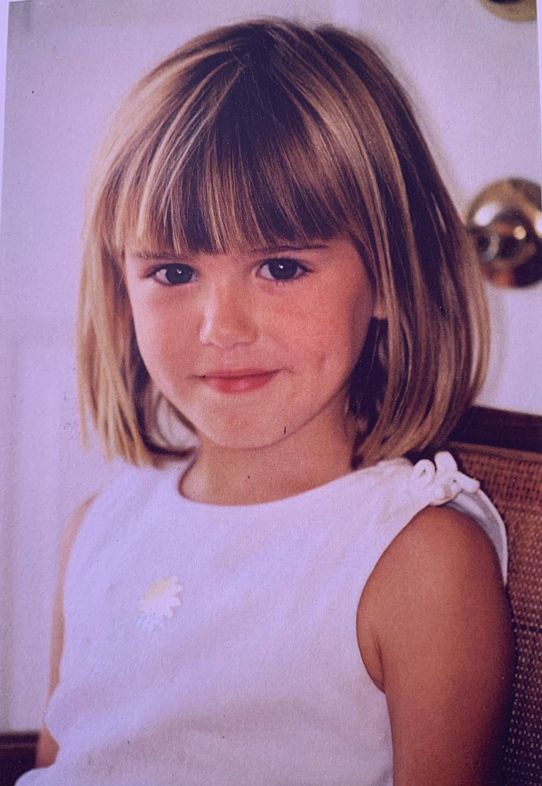 Reference photograph of a young girl with a bob haircut
